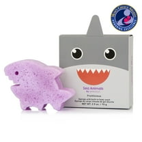 SPONGELLÉ Sea Animals, Kids Cleansing Sponge with Built-In Body Wash, Sammy Shark
