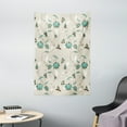 thumbnail image 1 of Floral Tapestry, Romantic with Little Hearts Swirled Stems with Blossoms Feminine Graphic, Wall Hanging for Bedroom Living Room Dorm Decor, 40W X 60L Inches, Turquoise Brown Beige, by Ambesonne, 1 of 2