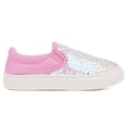 thumbnail image 2 of Toddler Girls Sneakers loafer Shoes Slip On Little Kids Canvas Flipping Sequins Color Change Glimmer Glitter Sparkle Low Top Non Slip Rubber Sole Lightweight Fashion Casual Light Pink Size 2, 2 of 5