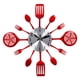 thumbnail image 2 of Reloj de cocina moderno 3D creativo de acero inoxidable para cocina y restaurante. rojo, 2 of 8