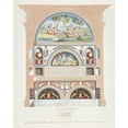 thumbnail image 2 of Pierre-Jean Mariette 15x18 Gold Ornate Wood Frame and Double Matted Museum Art Print Titled - Facade of the Sepulcher, Noticed in the Plant with the Littera Q; Found in the Villa of Monsigno, 2 of 4