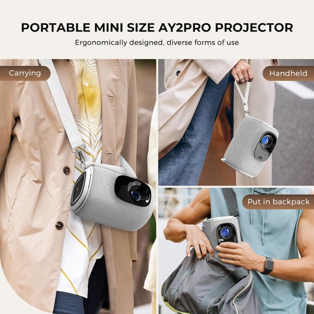 Ultra Low Noise & Lens Cap-Dustproof] Mini Projector With WiFi And