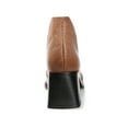 thumbnail image 3 of Journee Signature Womens Genuine Leather Stylla Square Toe Stacked Ankle Booties, 3 of 8
