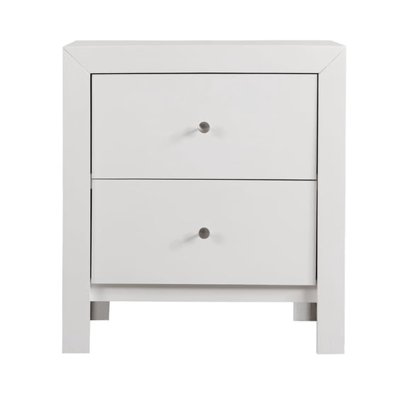 Burlington 2-Drawer White Nightstand (25"H x 17"W x 22"D)
