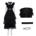 thumbnail image 4 of Disfraz de Cosplay familiar de Wednesday Addams para adultos y niños, uniforme escolar, chaqueta, falda, traje para mujer, ropa de fiesta de Halloween, 4 of 4