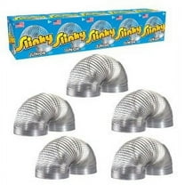 Just Play Slinky Jr. the Original Walking Spring Toy, 5-pack Small Metal Slinkys, Kids Toys for Ages 5 up