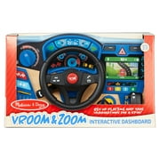 Melissa & Doug Vroom & Zoom Interactive Wooden Dashboard Steering Wheel Pretend Play Driving Toy - FSC Certified 1 Pack