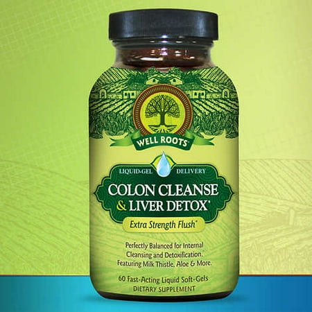 Colon Liver Detox - Well Roots Colon Cleanse & Liver Detox, 120 Liquid Softgels