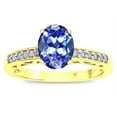 thumbnail image 2 of Star K � Oval 8x6 Genuine Tanzanite Channel Set Engagement Promise Ring, 2 of 9