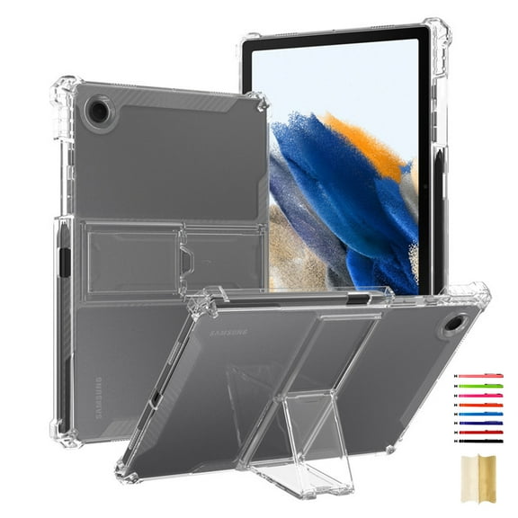 Clear Case for Samsung Galaxy Tab A9  11.0" 2023 SM-X210 / SM-X215 / SM-X216B, Built in Adjustable Kickstand & Pencil Holder, TPU Inner Bumper with Reforced Corners, Slim Lightweight Shockproof, Clear