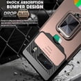 thumbnail image 4 of KOMI Design for Google Pixel 8 Pro Phone Case with Screen Protector Card Holder Stand Kickstand Heavy Duty Shockproof Hybrid Rugged Drop Protective Cover for pixel8pro 8pro Women 6.7 inch Rose Gold, 4 of 5