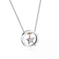 thumbnail image 1 of Couple Necklace with Pentagram Pendant and Zodiac Design, Silver/Rose Gold with Zirconia Inlay, 1 of 2
