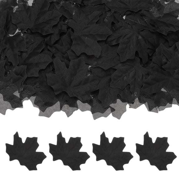 100-Pack Artificial Maple Leaves, Fake Fall Leaves Faux Autumn Leaves for Thanksgiving/Wedding/Party[8cm, Black]