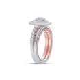 thumbnail image 4 of 14kt Two-tone Gold Round Diamond Bridal Wedding Ring Band Set 1 Cttw, 4 of 4