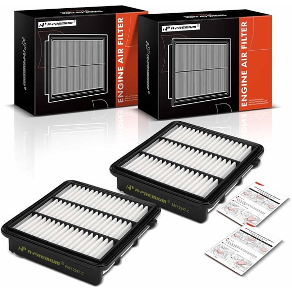 A-Premium 2-PC Engine Air Filter Compatible with Honda Accord 2018 2019 2020 2021 2022 2.0L, Replace# 172206B2A00, 17220-6B2-A00