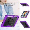 thumbnail image 3 of XYX For iPad 9th/8th/7th Generation 10.2 inch Case, 360 Rotating Shockproof Cover with Stand, Screen Protector, Shoulder Strap, Purple, 3 of 7