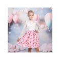 thumbnail image 2 of Sunny Fashion Girls Dress Easter Bunny Heart Lace Pink Lovely Holiday Spring Festival 8 Years, 2 of 9