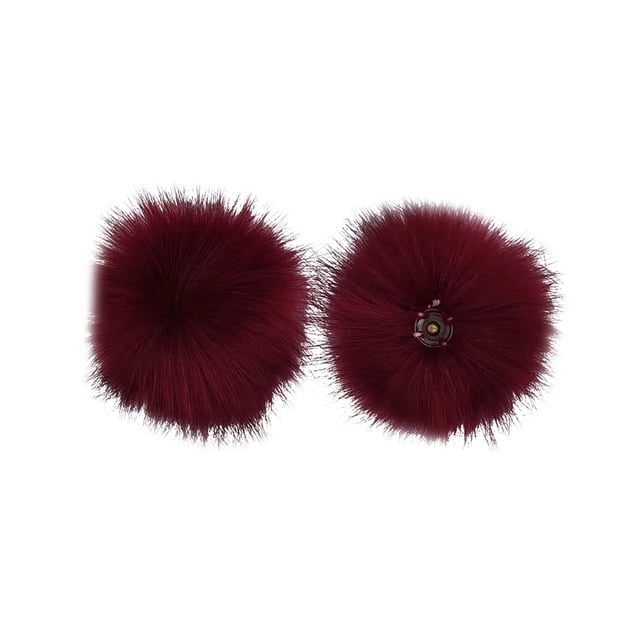 Inteprter Faux Balls Pompones Sombreros de invierno Bufanda Gorros Tejidos Bola de pelo Fiesta hecha a mano Ropa de felpa Bolsa Suministros blanco Artesanía vino rojo Inteprter HA059883-08