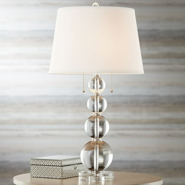 Vienna Full Spectrum Modern Table Lamp Stacked Crystal Spheres White ...