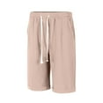 thumbnail image 7 of Havenre Men's Cotton Linen Shorts Trendy Casual Elastic Waist Drawstring Lightweight Workout Lounge Beach Jersey Sweat Shorts with Pockets Khaki XXL, 7 of 7