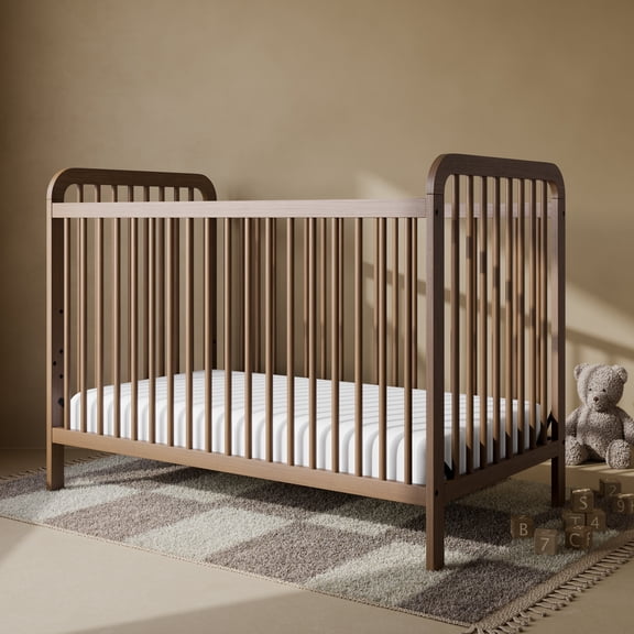 Storkcraft Pasadena 3-in-1 Convertible Baby Crib  GREENGUARD Gold Certified, 100% Solid Wood, Fits Standard Crib Mattress, Converts to Toddler Bed and Daybed, 4 Mattress Heights , Hazelnut