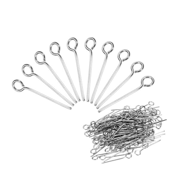 Uxcell 300 Pack Stainless Steel Eye Pins 0.6mm/24 Gauge 16mm Earring Flat Headpins for Jewelry Making Supplies Jewelry Findings, DIY Craft, Necklace, Silver