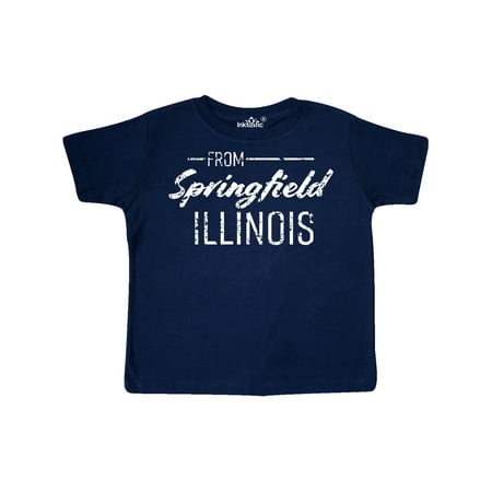 

Inktastic From Springfield Illinois in White Distressed Text Gift Toddler Boy or Toddler Girl T-Shirt