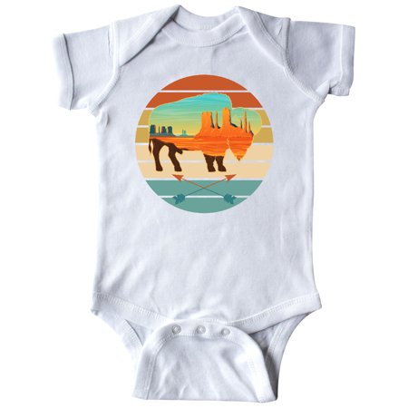 

Inktastic Buffalo Silhouette Retro Sunset Gift Baby Boy or Baby Girl Bodysuit