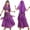Dark Purple, variant on Girls Belly Dance Set Sparkly Kids Dancewear for Stage Performances and Recitals (Sizes 2 to 16 Years) Dark Purple L