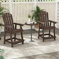 thumbnail image 2 of Gymax Tabouret de Bar 2 Pcs Chaise HDPE avec Accoudoir Repose-Pieds Maison Intérieur Extérieur Patio Brun, 2 of 6
