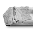thumbnail image 3 of Vintage Soft Flannel Fleece Blanket, Greyscale Curlicue Damask Nostalgic Bust and Chandelier Illustration, Cozy Plush for Indoor and Outdoor Use, 50" x 70", Charcoal Grey and White, by Ambesonne, 3 of 6