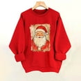 thumbnail image 5 of Atogsazn Christmas Sweatshirt for Womens Retro Santa Claus Graphic Pullover Shirt Loose Fit Fall Tops Clothes 04-Red XXL Fashion, 5 of 8