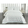 thumbnail image 3 of Ambesonne Fleur De Lis Quilted Bedspread Set 3 Pcs, Grunge Pastel Look, Queen Size, Mint Green Lilac White, 3 of 5
