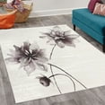 thumbnail image 2 of Watercolor Flower Decorative Rug, Flora Drawing Soft Spring Colors Retro Style Floral Art, Quality Carpet for Bedroom Dorm and Living Room, 6 Sizes, Taupe Grey, by Ambesonne, 2 of 4