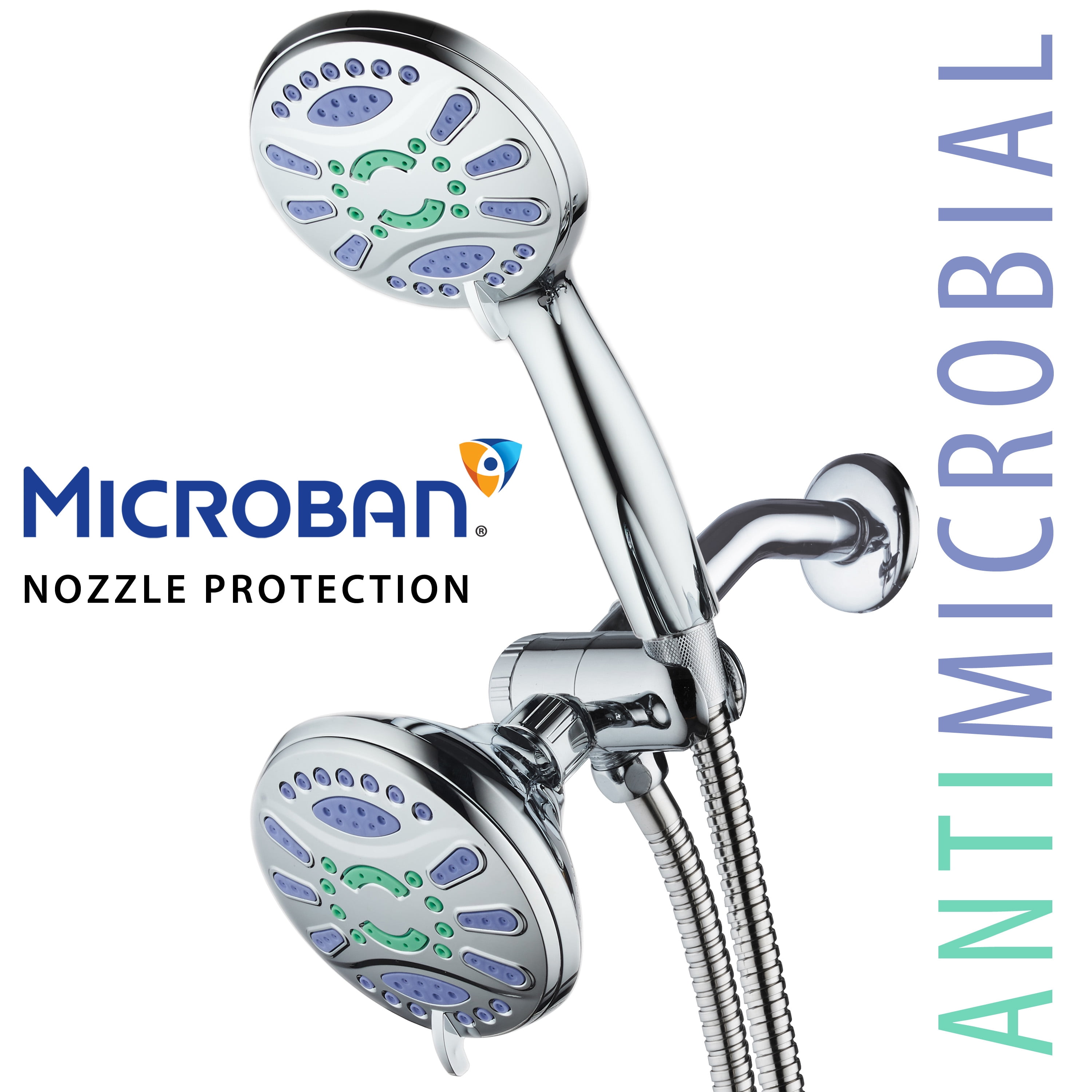 AquaStar Microban Antimicrobial 48mode Chrome Finish Shower Head Combo