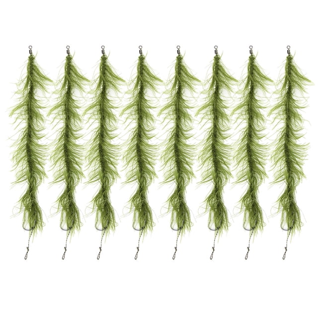 8PCS Carp Fishing Tied Hair Rigs Nylon Green Grass Line Combination Barbed Hooks4#