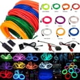 thumbnail image 2 of Cuerda de alambre neón que brilla EL, 1M-5M, 3V, funciona con pilas, 5V, USB, 12V, con adaptador, tira LED Flexible para coche, fiesta, baile, decoración de ambiente, 2 of 4
