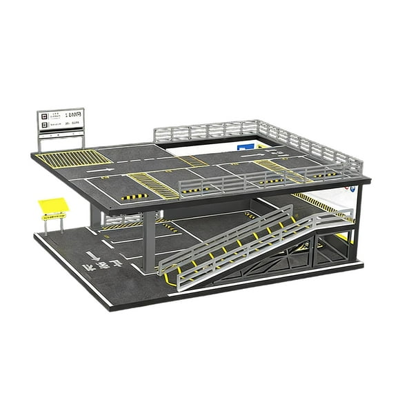 Plataforma de estacionamiento de 2 niveles para exhibición de modelos de autos a escala 1/64, diorama, decoración de mesa, garaje Estilo B