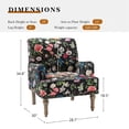 thumbnail image 2 of Accent Chair Upholstered Armchair Single Sofa Couch Lounge Seat Wooden Legs Nailhead Trim Bedroom Living Room Office Floral Black, 2 of 10