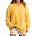 thumbnail image 4 of Women's Oversized Crewneck Sweatshirt with Drop Shoulders and Ribbed Cuffs Heather Grey Casual Top, S-2XL, 4 of 6