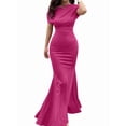 thumbnail image 2 of Women'S Off Shoulder Elegant Sleeveless Bodycon Long Formal Party Evening Dress Rose Red XXL, 2 of 9