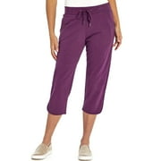 Eddie Bauer Women's Comfy Lightweight French Terry Capri Pants w/ Pockets (Wineberry, XXL)