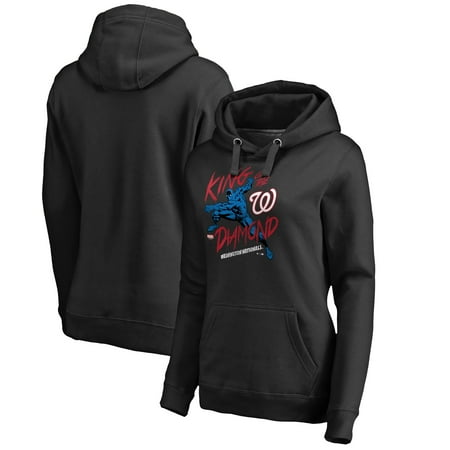 - Washington Nationals Fanatics Branded Women's MLB Marvel Black Panther King of the Diamond Pullover Hoodie - Black