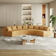 thumbnail image 5 of Modern Curved Corduroy Sectional Sofa for Living Room (220cm) with 8 Pillows, 5 of 7