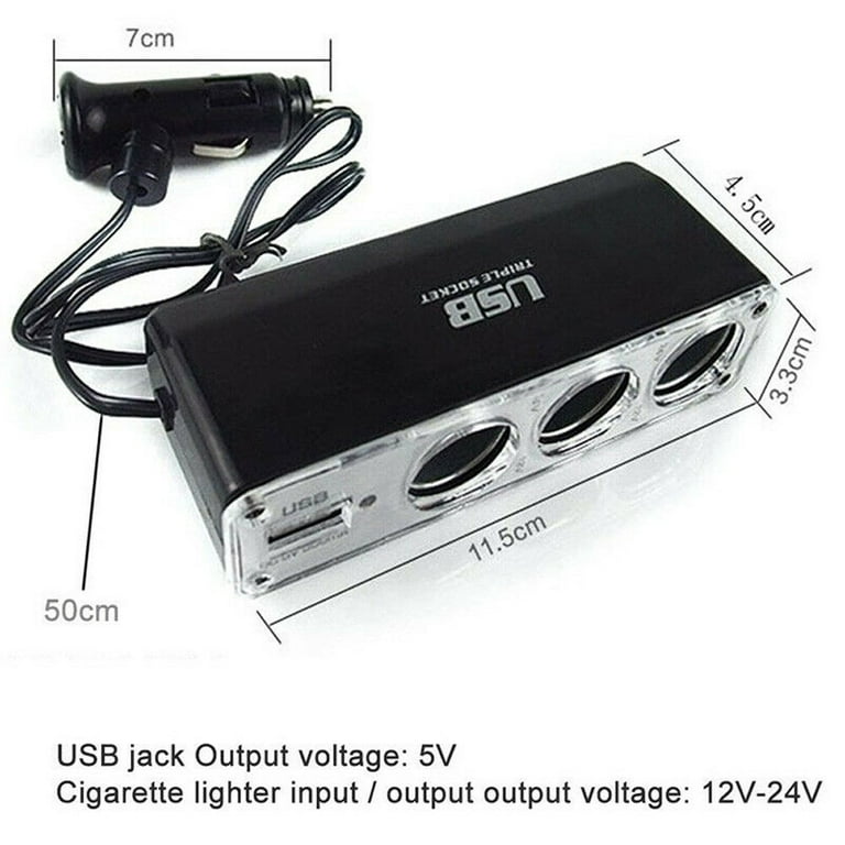 cigarette lighter multi plug Car Multi Socket Triple Splitter USB Port Charger Adapter 12V Auto  Accessories