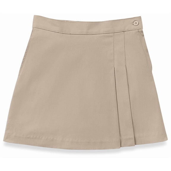 Classroom School Uniforms Big Girl's Girls Stretch Double-Pleated Scooter Skirt, Khaki, 14h