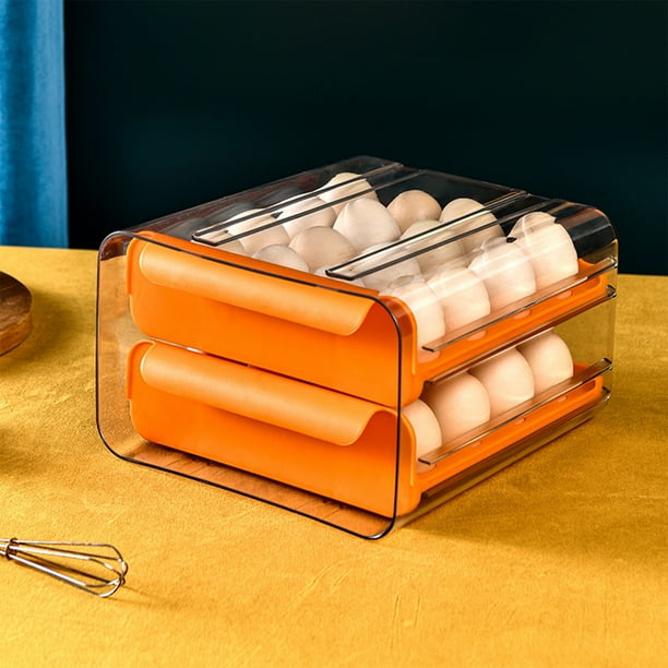 onlyliua para Interior/Exterior Caja de Almacenamiento de Huevos Tipo Cajón Organizador de Huevos Bandeja de Huevos de Gran Capacidad Engrosada para Cocina