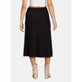 thumbnail image 5 of Time and Tru Women's Midi Slip Skirt, Sizes XS-XXXL, 5 of 7