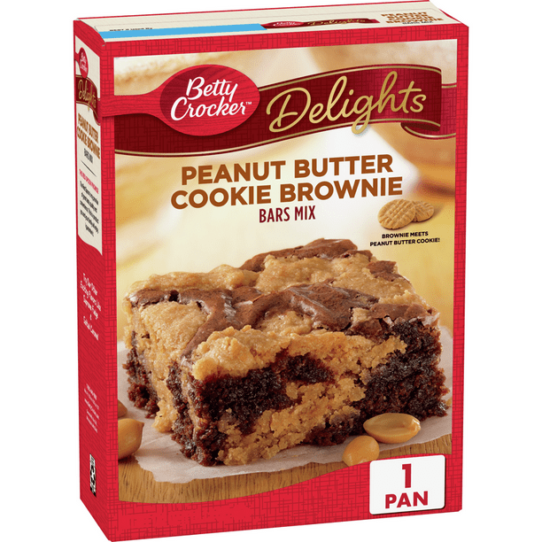 Betty Crocker Peanut Butter Cookie Brownie Bar Mix, 17.2 oz Walmart
