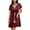 Wine, variant on AherBiu Satin Dresses for Women Crochet V Neck Short Sleeve Drawstring Waist A-Line Summer Dressy Short Dress